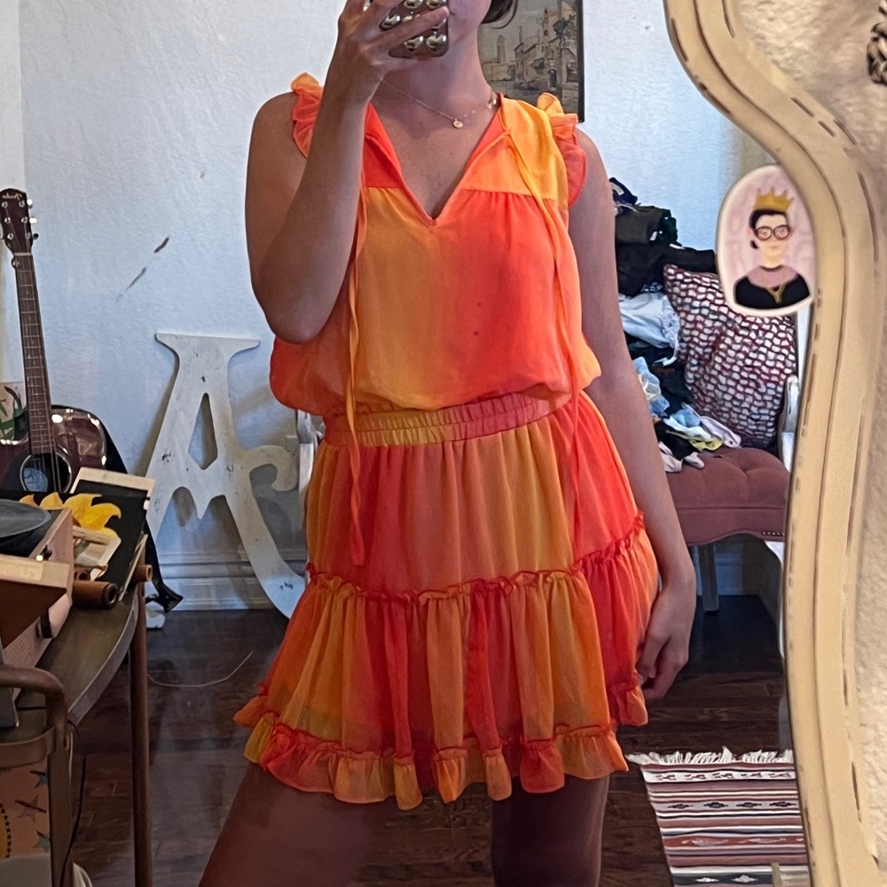 Adrienne Fiery Orange Dress